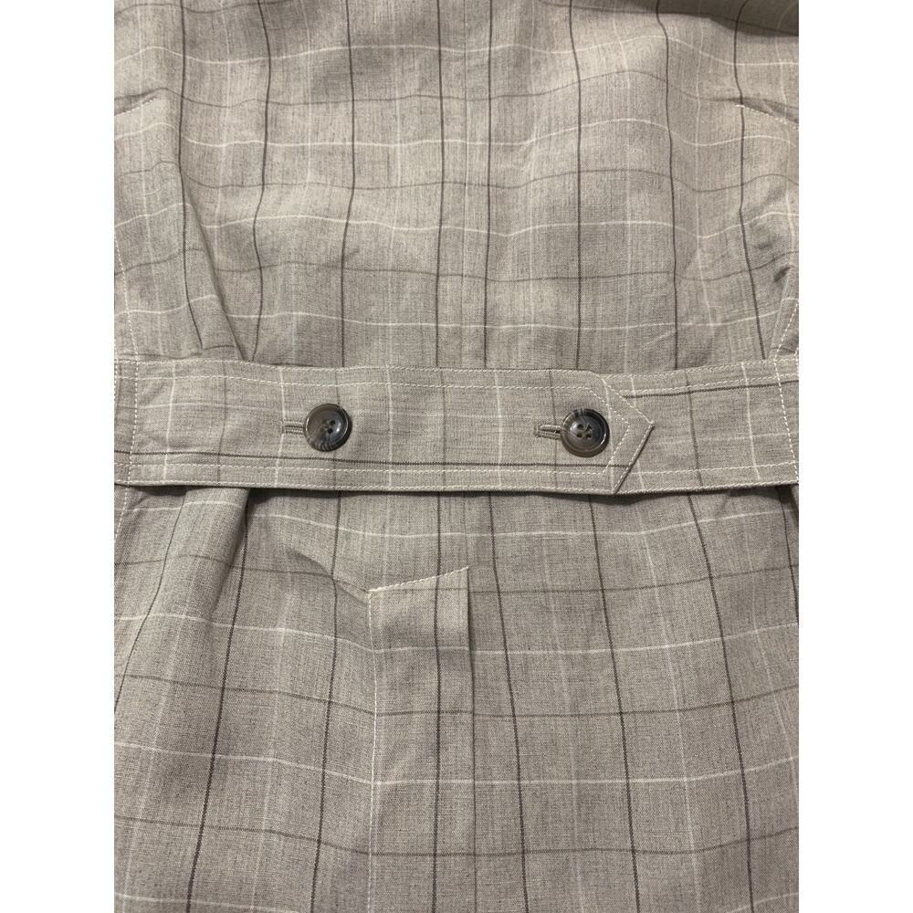 Vintage Jenny Max NYC Linen Blazer Size 10 Faux Leather Collar 90's Work Career - Picture 11 of 12